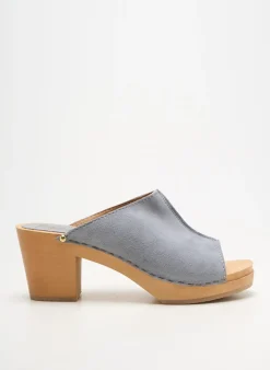 Mules/sabots Swedi Gris Talon De 7 À 9cm