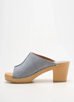 Mules/sabots Swedi Gris Talon De 7 À 9cm