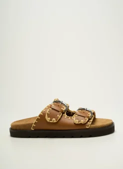 Mules/sabots Weekend Maxmara Marron Talon Plat Jusqu'à 3cm