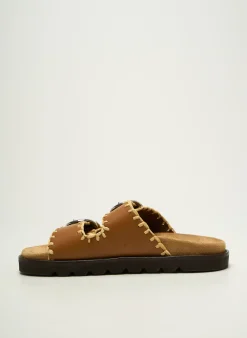 Mules/sabots Weekend Maxmara Marron Talon Plat Jusqu'à 3cm