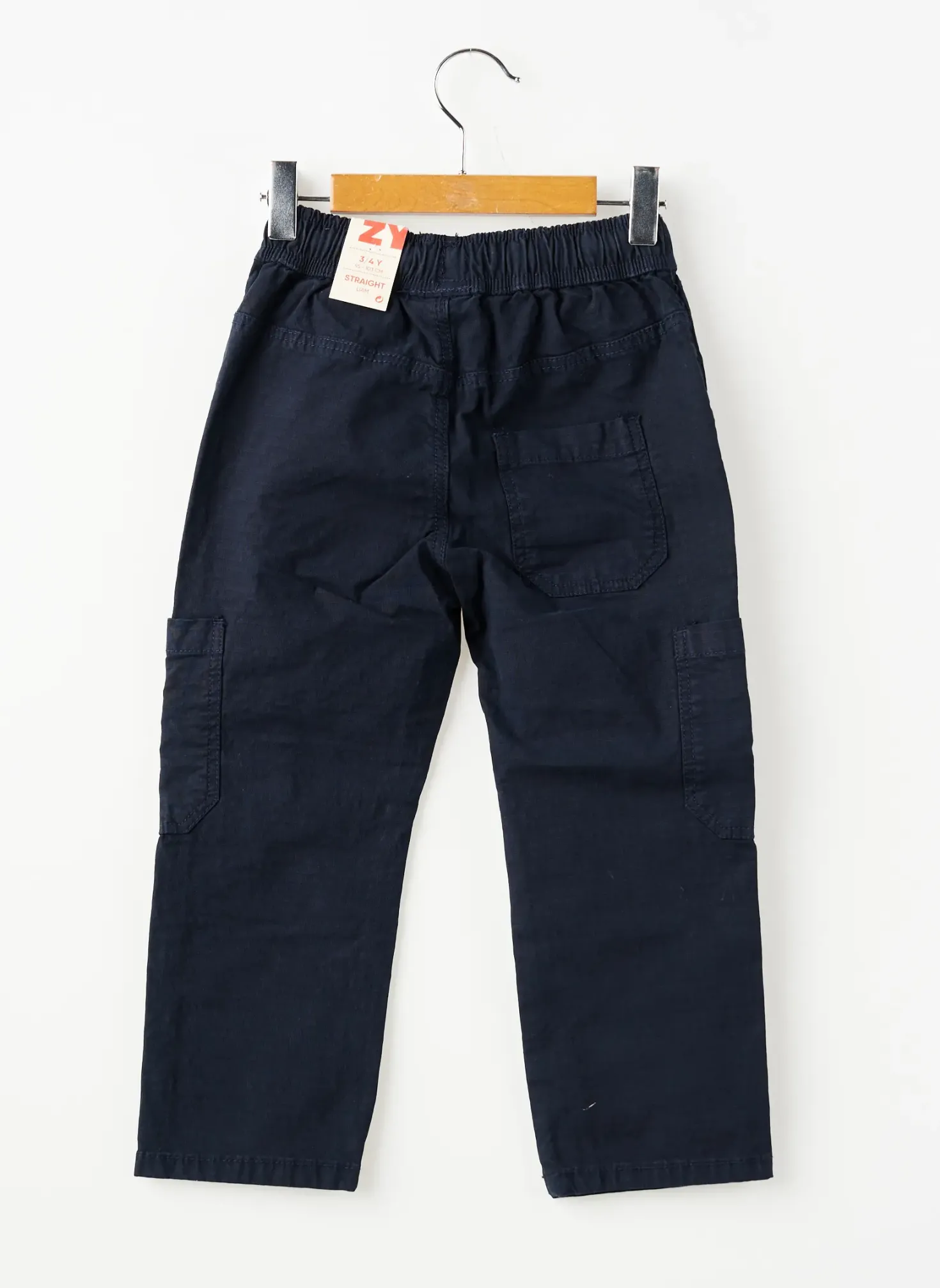 Pantalon Cargo Zy Bleu Taille Élastique