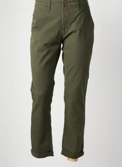Pantalon Chino Benson & Cherry Vert Taille Normale