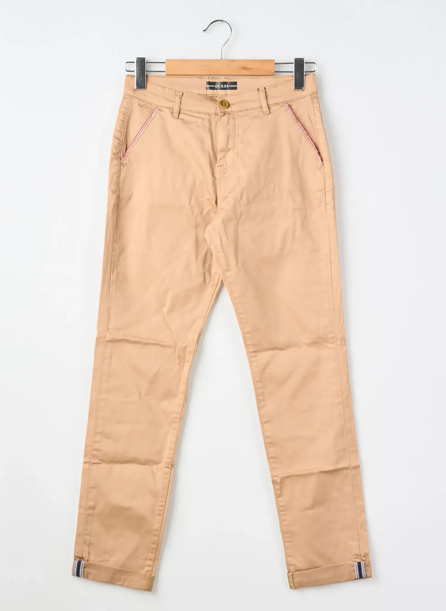Pantalon Chino Guess Beige Taille Ajustable