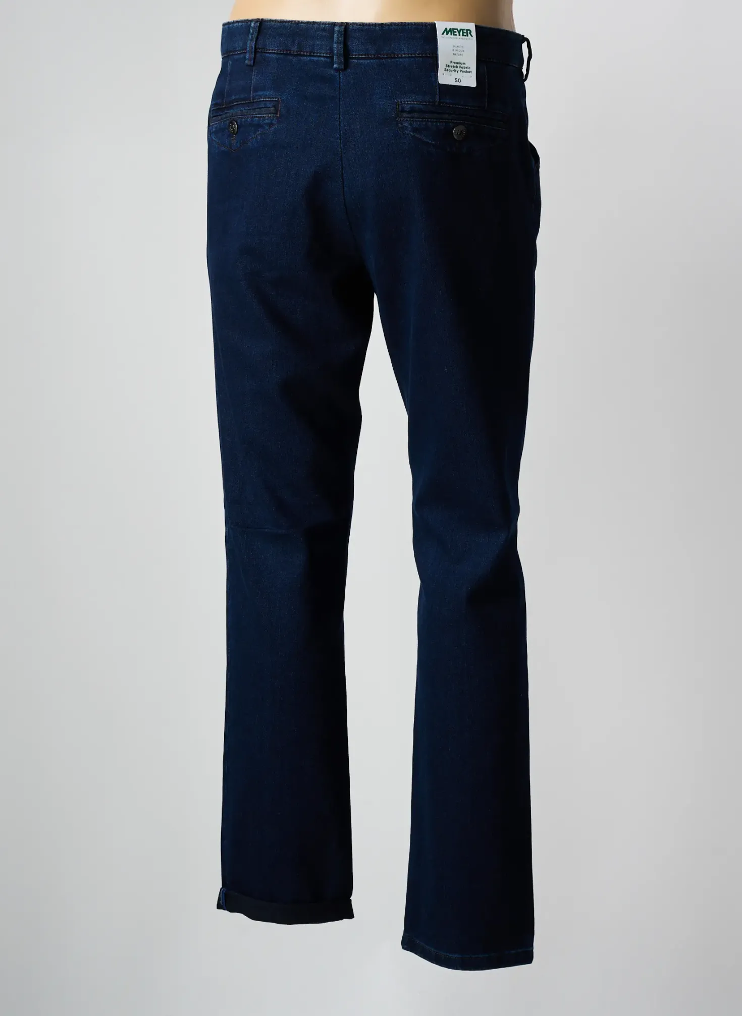 Pantalon Chino Meyer Bleu Taille Normale