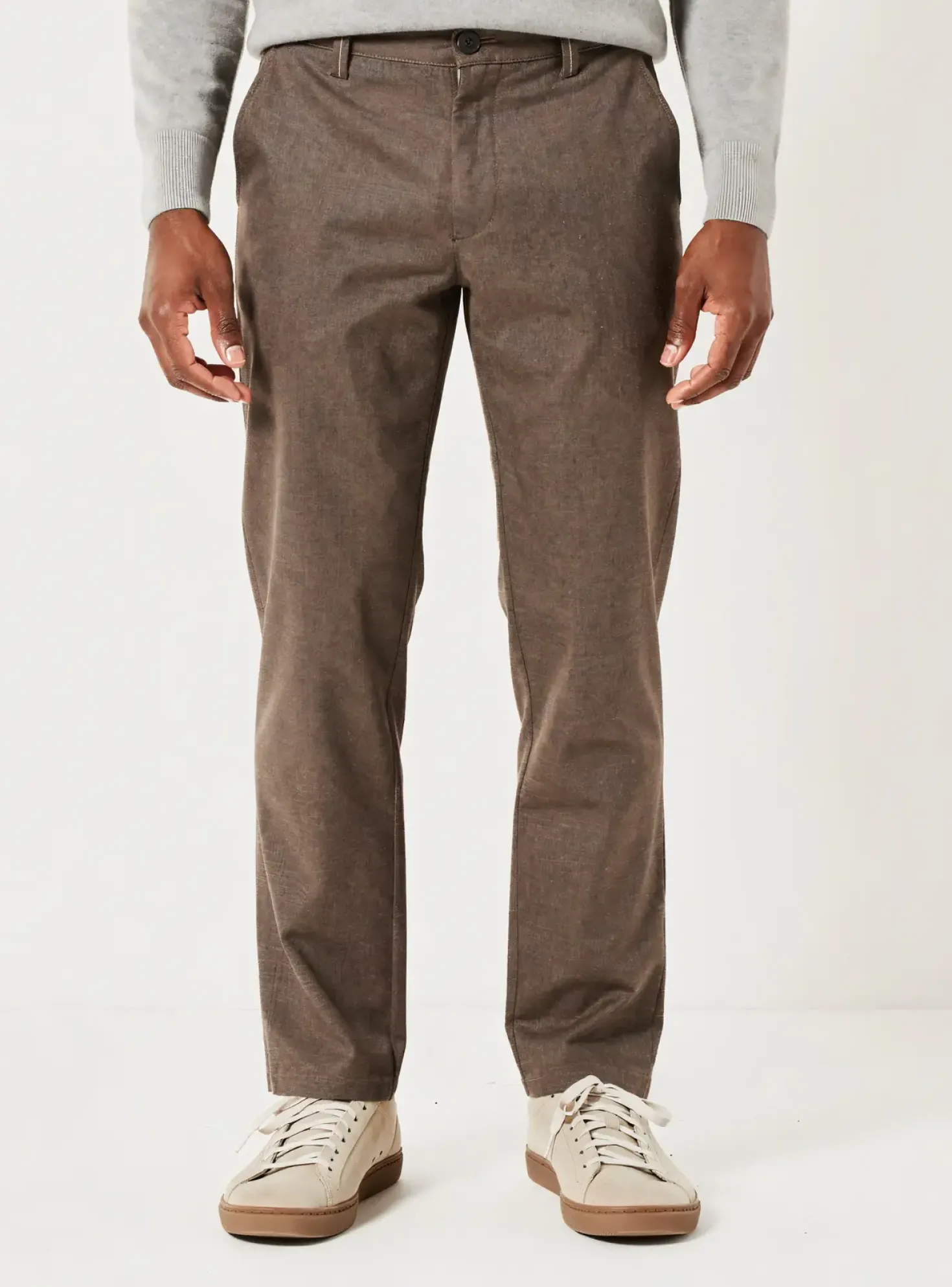 Pantalon Chino Meyer Marron Taille Normale