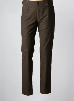 Pantalon Chino Meyer Marron Taille Normale