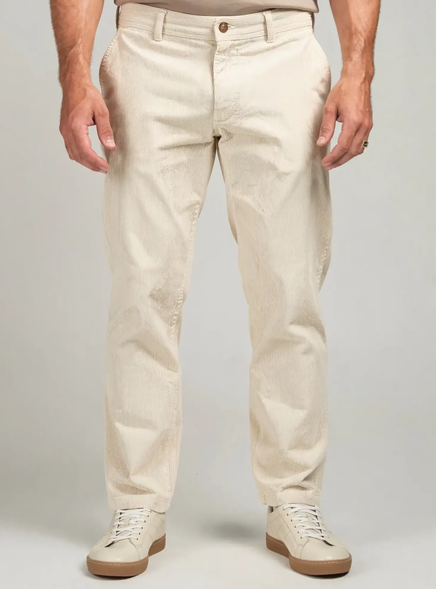 Pantalon Chino Pioneer Beige Taille Normale