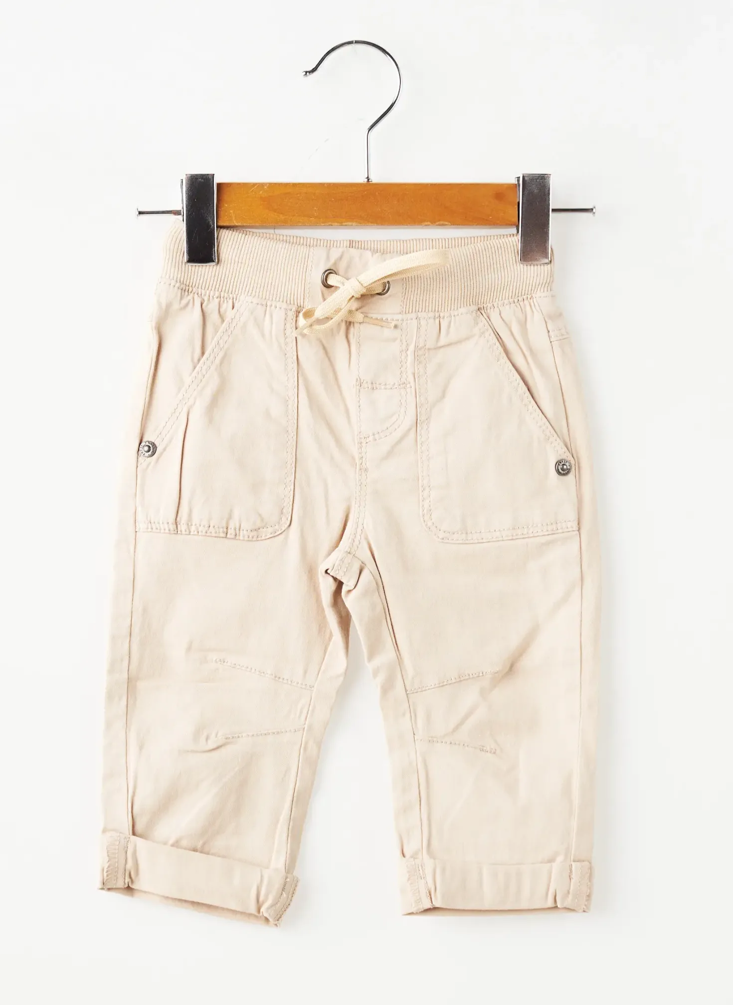 Pantalon Droit Boboli Beige Taille Élastique