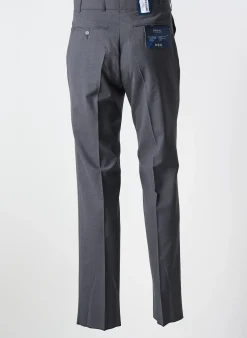 Pantalon Droit Brühl Gris Taille Haute