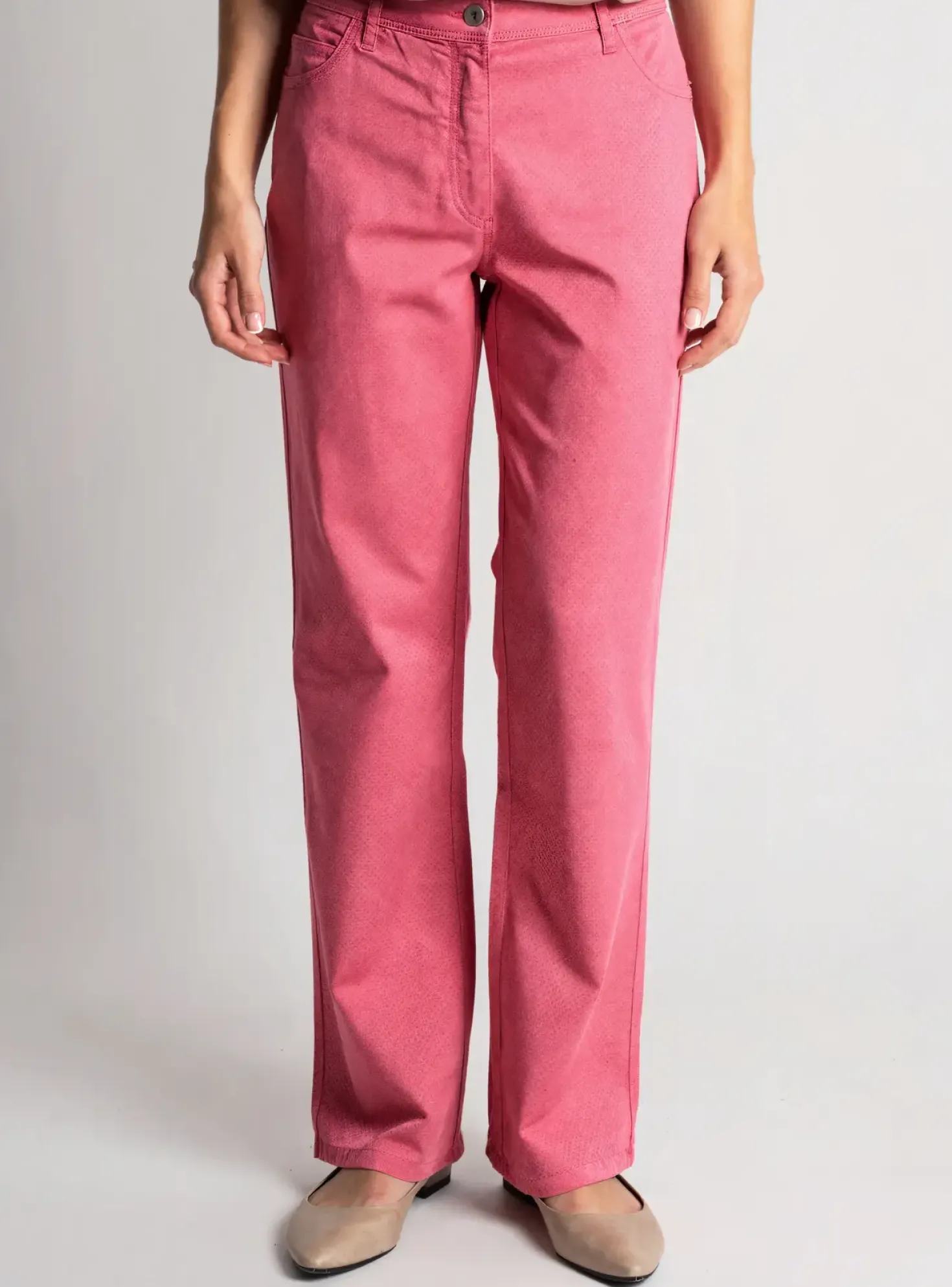 Pantalon Droit Couturist Rose Fonce Taille Normale