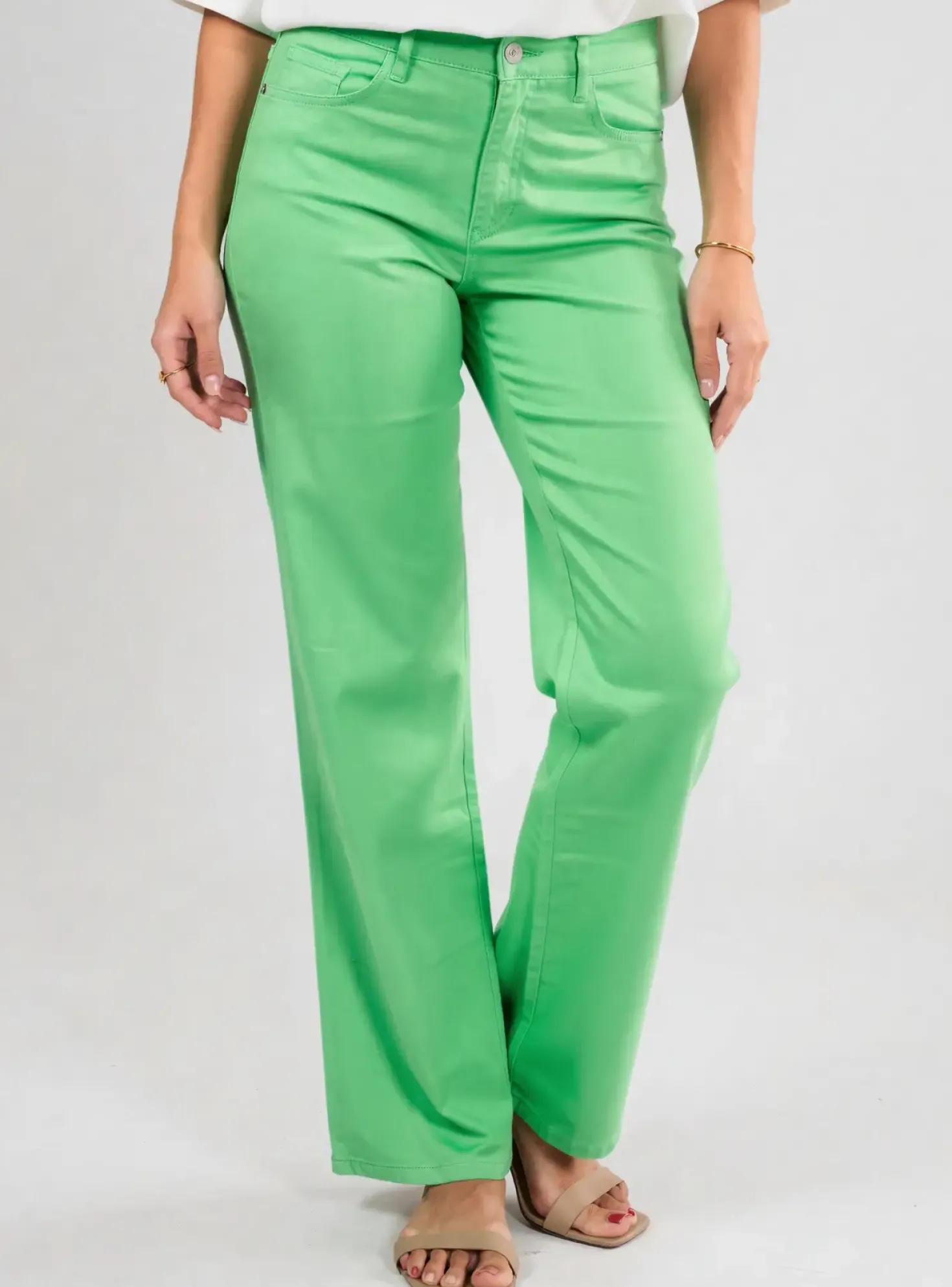 Pantalon Droit Couturist Vert Taille Normale
