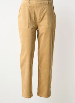Pantalon Droit Deeluxe Beige Taille Normale