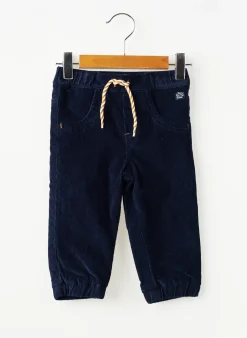Pantalon Droit Elle Est Ou La Mer Bleu Taille Élastique
