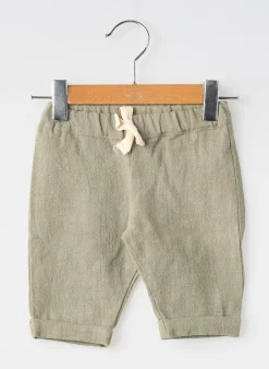 Pantalon Droit Elle Est Ou La Mer Vert Taille Élastique