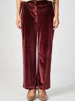 Pantalon Droit Elora Rouge Taille Normale