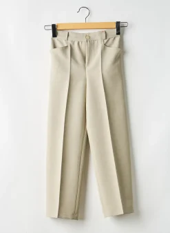 Pantalon Droit Ezda Beige Taille Élastique