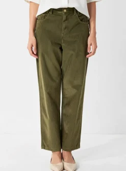 Pantalon Droit Freeman T.porter Vert Taille Haute