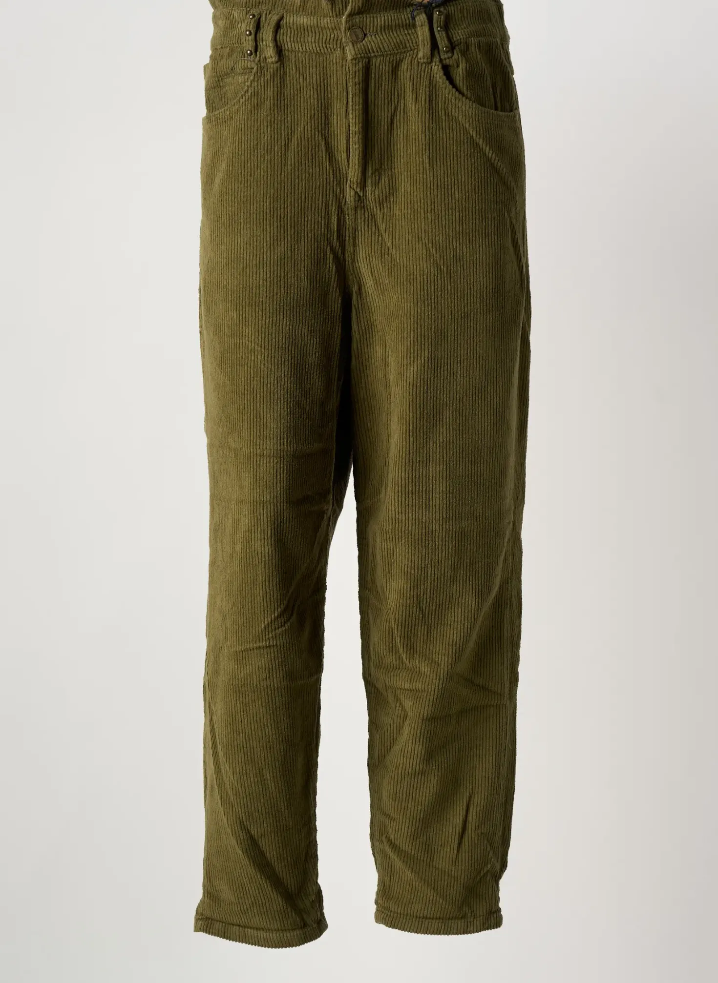 Pantalon Droit Freeman T.porter Vert Taille Haute