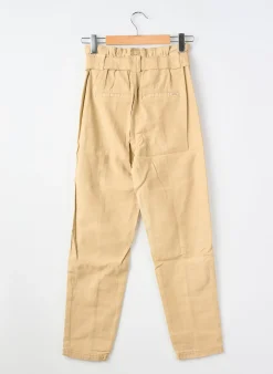 Pantalon Droit Garcia Beige Taille Élastique