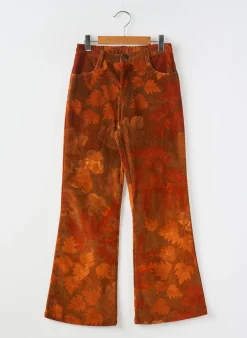 Pantalon Droit Ginkana Orange Taille Élastique