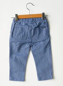 Pantalon Droit Gymp Bleu Taille Élastique