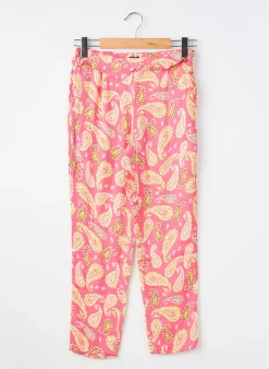 Pantalon Droit Ikks Rose Taille Élastique