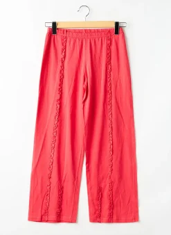 Pantalon Droit La Fee Maraboutee Rouge Taille Élastique