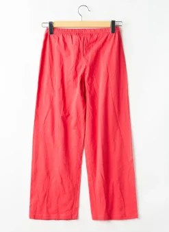 Pantalon Droit La Fee Maraboutee Rouge Taille Élastique