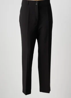 Pantalon Droit Lauren Vidal Noir Taille Haute