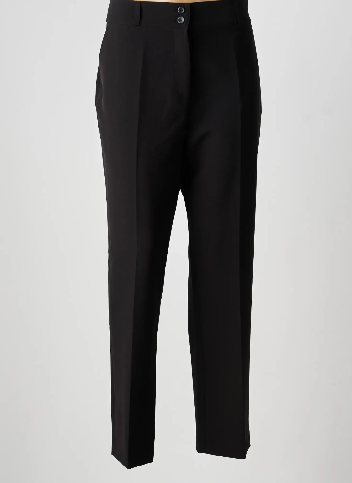 Pantalon Droit Lauren Vidal Noir Taille Haute