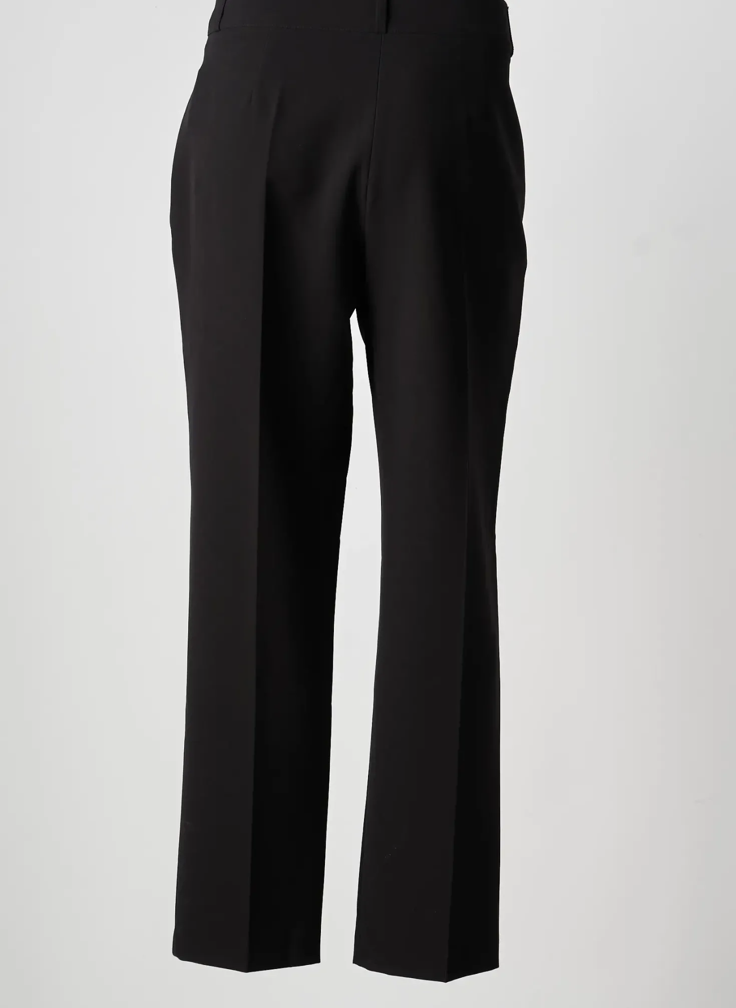 Pantalon Droit Lauren Vidal Noir Taille Haute