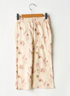 Pantalon Droit Levv Label Beige Taille Élastique