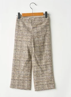 Pantalon Droit Levv Label Beige Taille Élastique