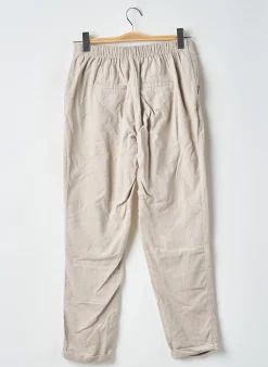 Pantalon Droit Mango Beige Taille Normale