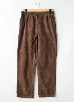 Pantalon Droit Quiksilver Marron Taille Élastique