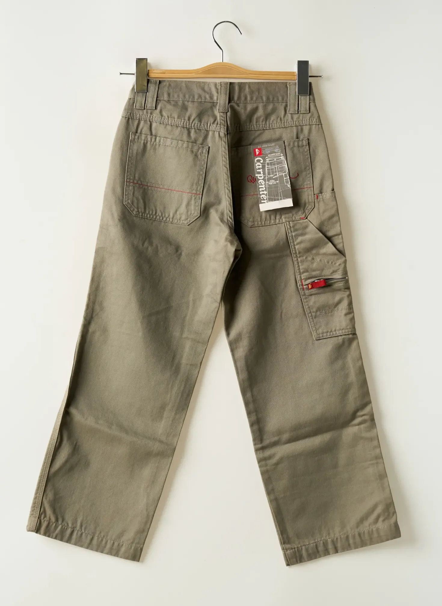 Pantalon Droit Quiksilver Vert Taille Ajustable