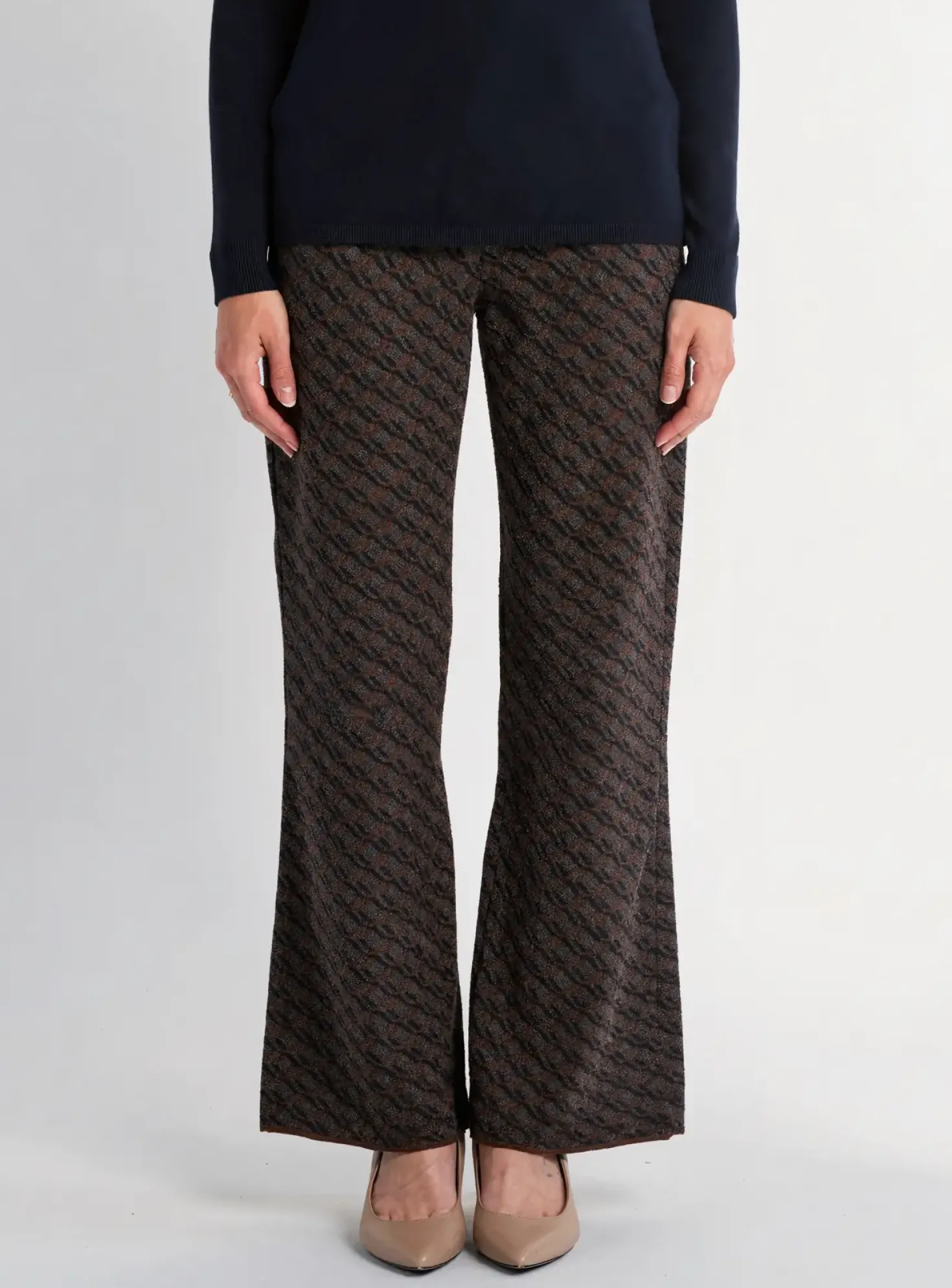 Pantalon Droit Siyu Marron Taille Normale