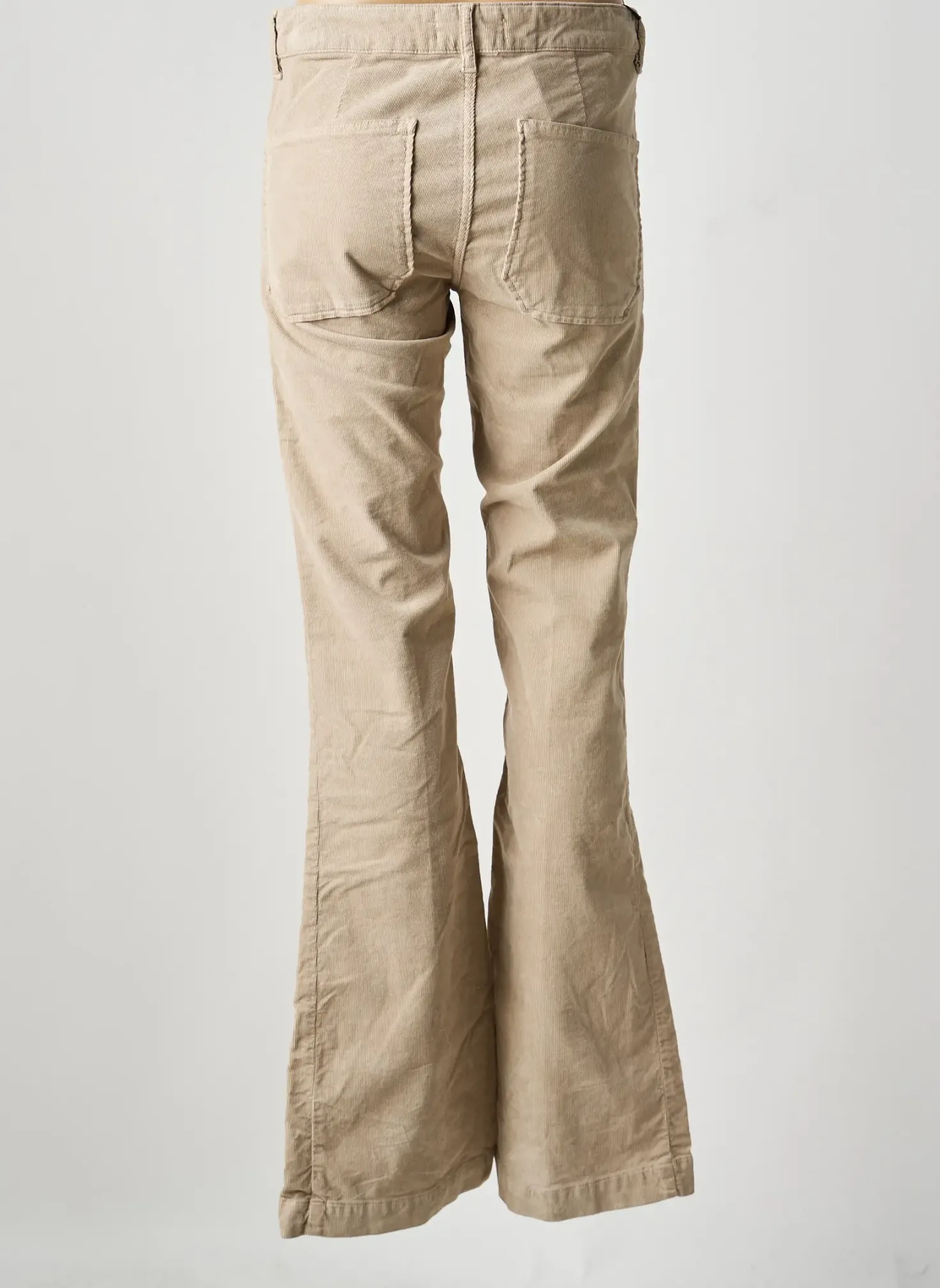 Pantalon Flare Acquaverde Beige Taille Normale