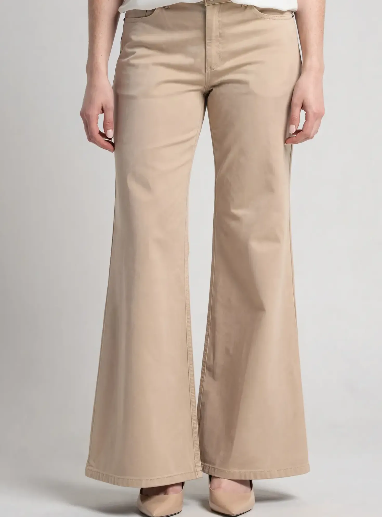 Pantalon Flare Couturist Beige Taille Normale