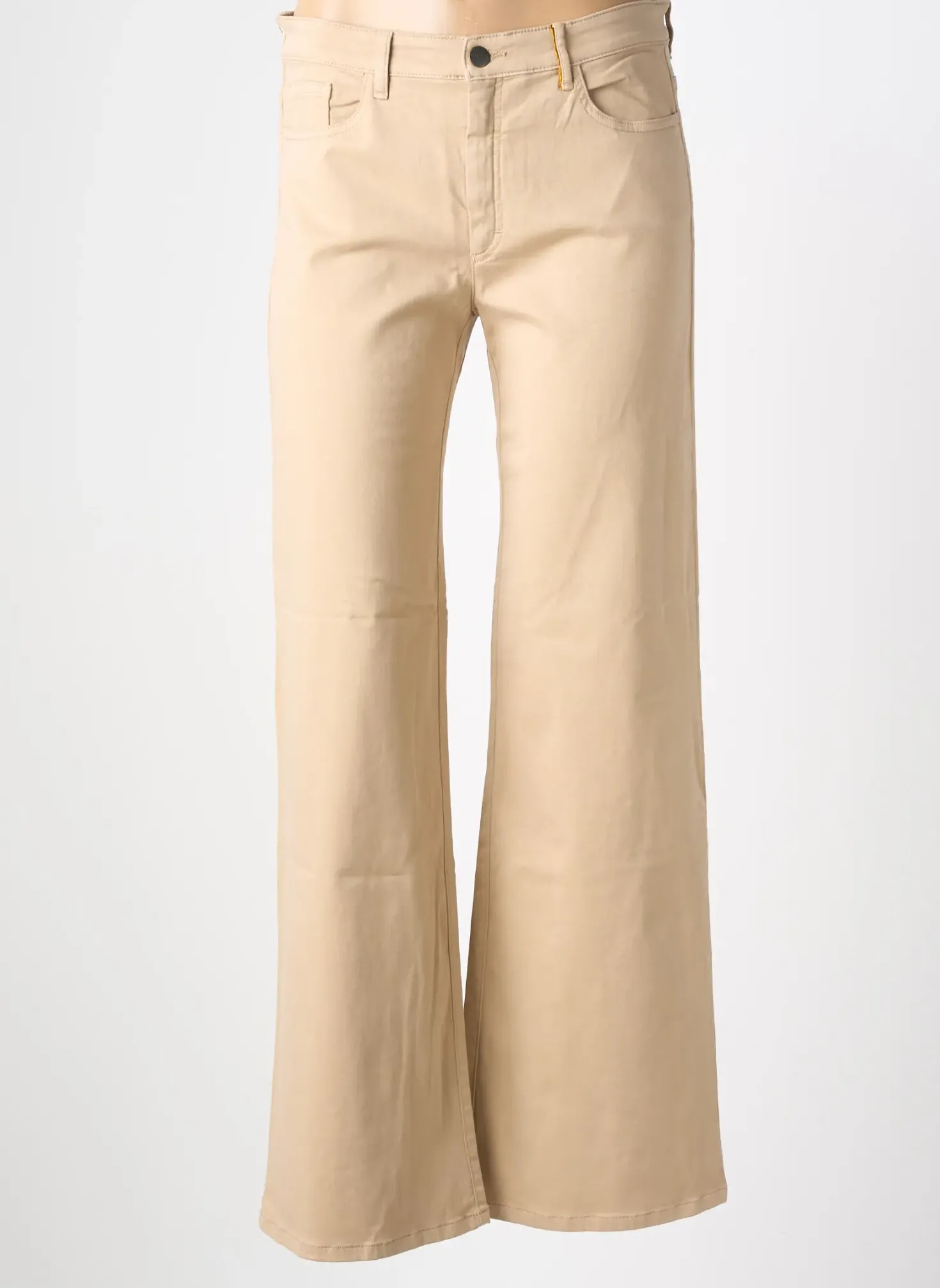 Pantalon Flare Couturist Beige Taille Normale