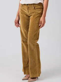 Pantalon Flare Five Pm Marron Taille Basse