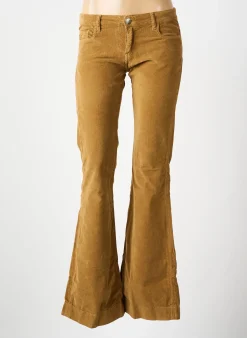 Pantalon Flare Five Pm Marron Taille Basse