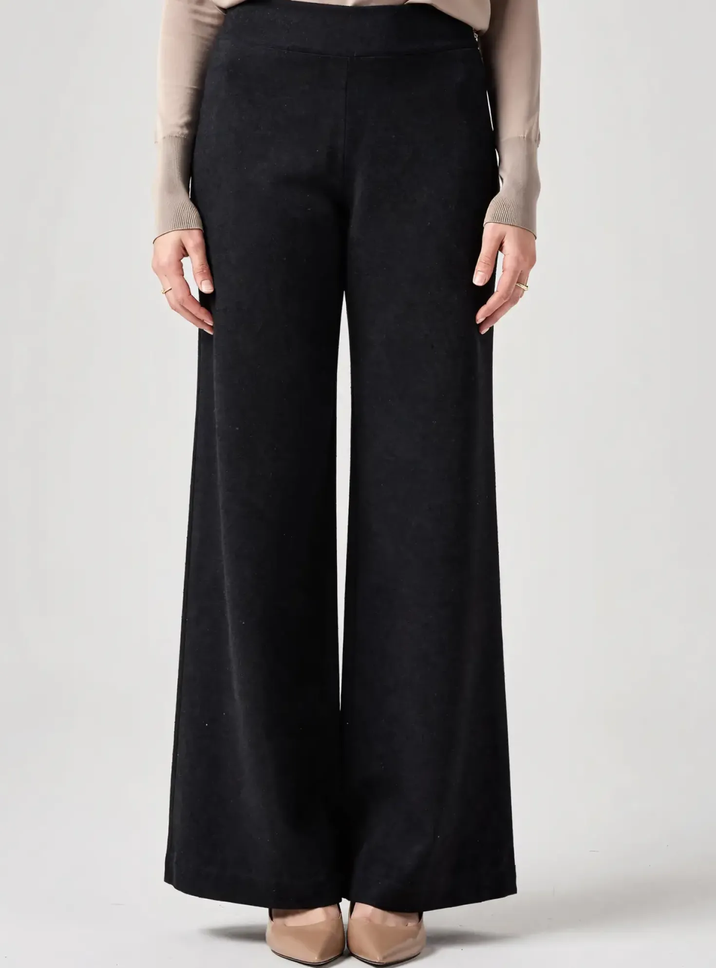 Pantalon Flare Grace & Mila Noir Taille Haute