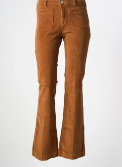 Pantalon Flare Mkt Studio Marron Taille Haute