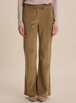 Pantalon Flare V.de.vinster Vert Taille Haute