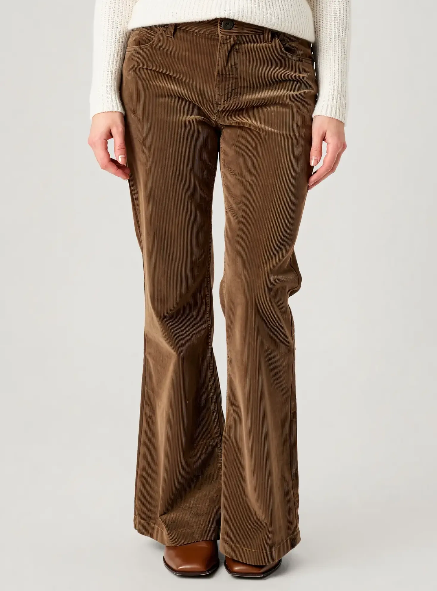 Pantalon Flare Yest Marron Taille Normale