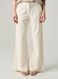 Pantalon Large Five Blanc Taille Normale