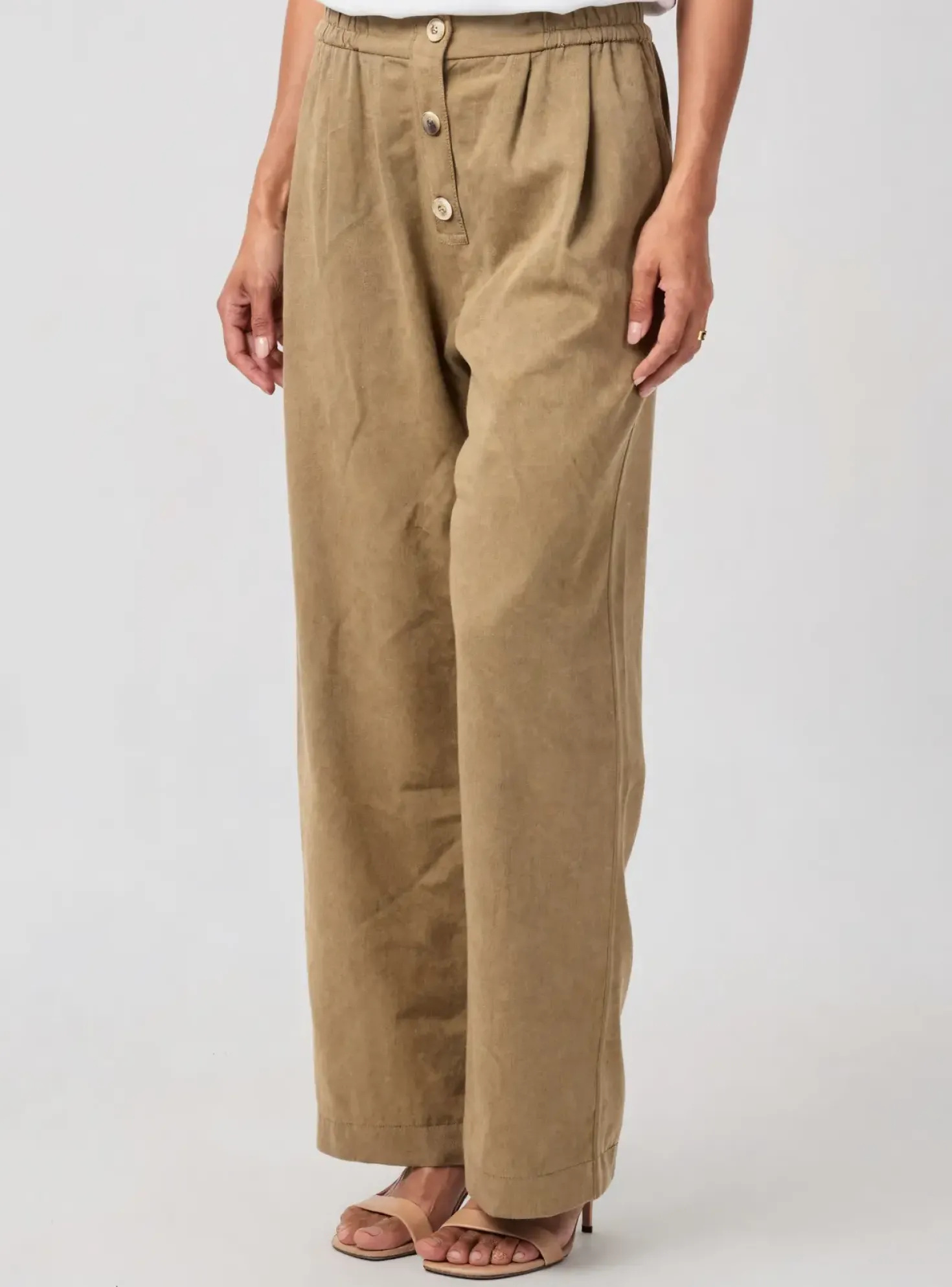 Pantalon Large Forte-forte Vert Taille Normale
