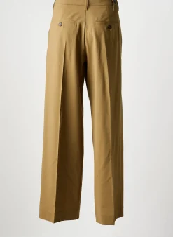 Pantalon Large High Marron Taille Haute