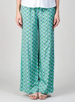 Pantalon Large La Vie Est Belle Vert Taille Normale